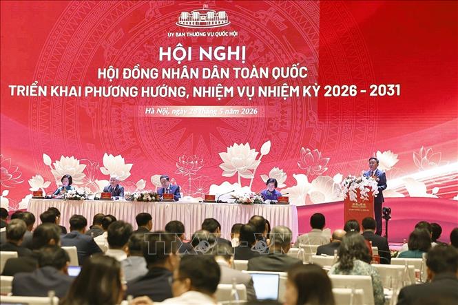 Ủy viên Bộ Chính trị, Thường trực Ban Bí thư Trần Cẩm Tú phát biểu. Ảnh: Doãn Tấn - TTXVN