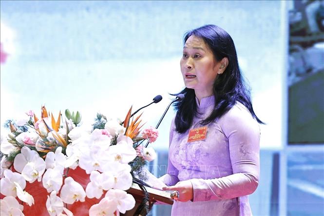 Phó Chủ tịch HĐND thành phố Đồng Nai Đặng Minh Nguyệt phát biểu. Ảnh: Doãn Tấn - TTXVN