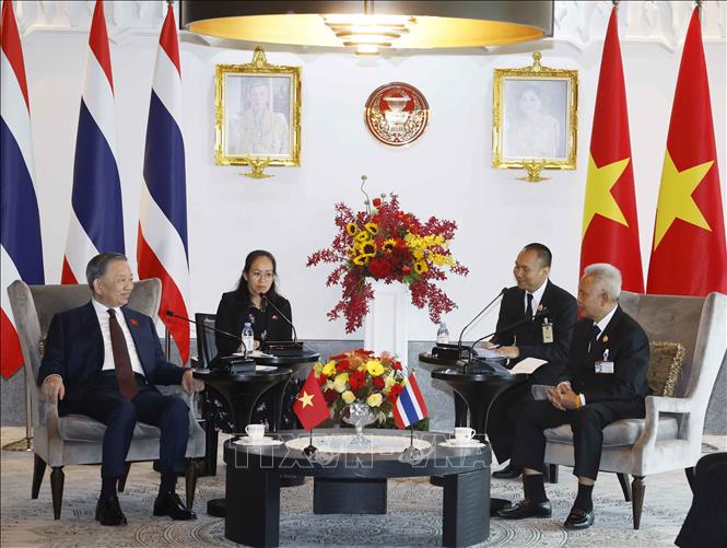 Tổng Bí thư, Chủ tịch nước Tô Lâm hội kiến Chủ tịch Quốc hội Thái Lan Sophon Saram. Ảnh: Thống Nhất – TTXVN