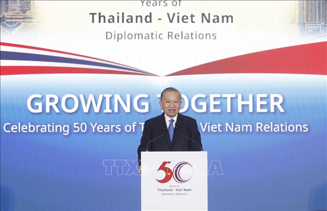 Tổng Bí thư, Chủ tịch nước Tô Lâm phát biểu tại Diễn đàn Doanh nghiệp Việt Nam - Thái Lan. Ảnh: Thống Nhất – TTXVN