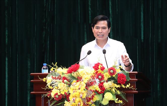 Bí thư Tỉnh ủy Lạng Sơn Hoàng Quốc Khánh, Trưởng Ban Chỉ đạo phát biểu tại Hội nghị. Ảnh: Anh Tuấn – TTXVN