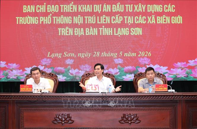 Bí thư Tỉnh ủy Lạng Sơn Hoàng Quốc Khánh, Trưởng Ban Chỉ đạo phát biểu tại Hội nghị. Ảnh: Anh Tuấn – TTXVN