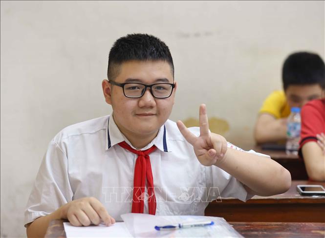Giữ tâm lý ổn định, thí sinh tự tin bước vào kỳ thi. Ảnh: Thanh Tùng - TTXVN