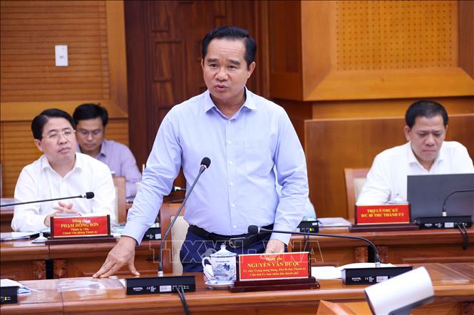Đồng chí Nguyễn Văn Được, Ủy viên Trung ương Đảng, Phó Bí thư Thành ủy, Chủ tịch UBND Thành phố Hồ Chí Minh phát biểu. Ảnh: Văn Điệp – TTXVN