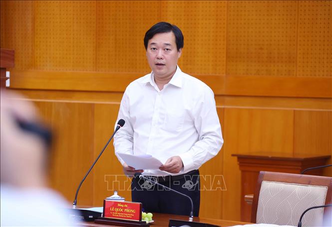 Đồng chí Lê Quốc Phong, Ủy viên Trung ương Đảng, Phó Bí thư Thường trực Thành ủy Thành phố Hồ Chí Minh phát biểu. Ảnh: Văn Điệp – TTXVN