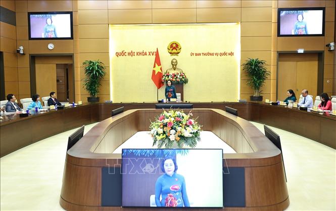 Phó Chủ tịch Quốc hội Nguyễn Thị Thanh phát biểu. Ảnh: Minh Đức – TTXVN