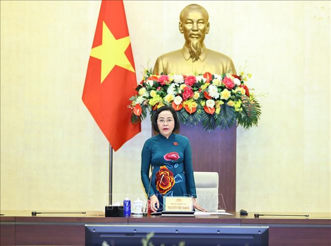 Phó Chủ tịch Quốc hội Nguyễn Thị Thanh phát biểu. Ảnh: Minh Đức – TTXVN
