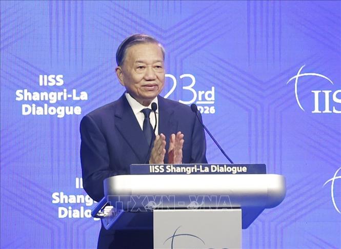 Tổng Bí thư, Chủ tịch nước Tô Lâm phát biểu dẫn đề tại Đối thoại Shangri-La lần thứ 23 và trả lời một số câu hỏi của đại biểu tham dự. Ảnh: Thống Nhất – TTXVN