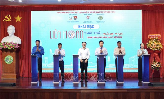 Nghi thức khai mạc liên hoan Tuổi trẻ Sáng tạo TP. Hồ Chí Minh lần thứ 17 năm 2026. Ảnh: Trung Tuyến - TTXVN