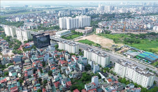 Khu tái định cư Thượng Thanh, phường Việt Hưng (Hà Nội) có vị trí thuận lợi, gần khu dân cư và có nhiều dịch vụ đi kèm. Ảnh: Quốc Khánh - TTXVN