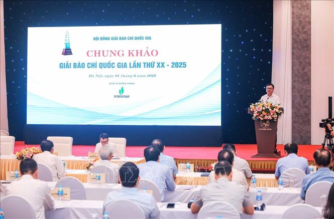 Chung khảo Giải báo chí Quốc gia lần thứ 20 - năm 2026. Ảnh: Hoàng Hiếu - TTXVN