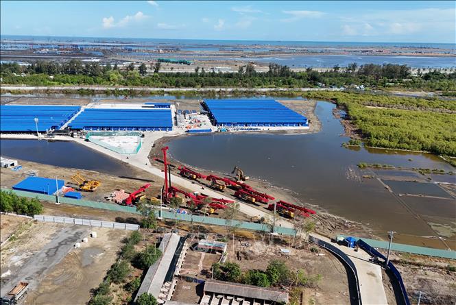 Vị trí Depot metro Bến Thành - Cần Giờ ở khu đất 39ha (xã Cần Giờ) giáp dự án Khu đô thị lấn biển Vinhomes Green Paradise Cần Giờ. Ảnh: Hồng Đạt - TTXVN