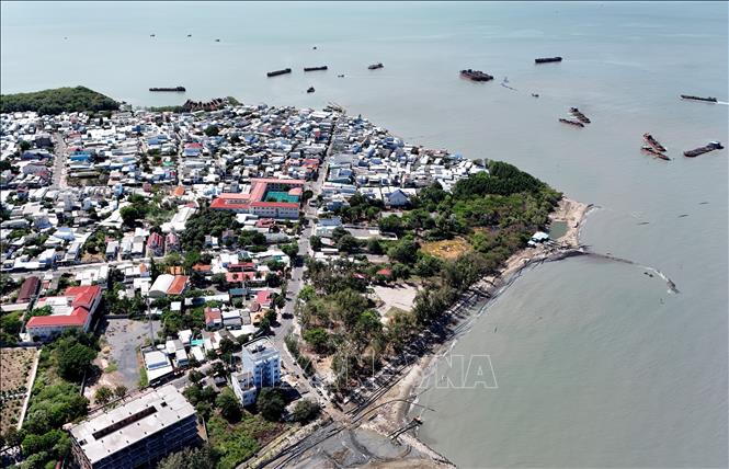 Trung tâm xã Cần Giờ cửa ngõ ven biển phía Nam của Thành phố Hồ Chí Minh. Ảnh: Hồng Đạt - TTXVN