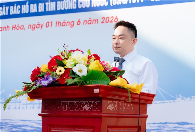 Ông Nguyễn Quốc Huy, Phó Cục trưởng Cục Văn hóa cơ sở, Gia đình và Thư viện, phát biểu tại buổi lễ. Ảnh: Việt Hoàng - TTXVN