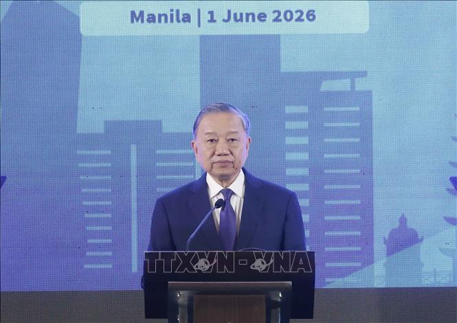 Tổng Bí thư, Chủ tịch nước Tô Lâm phát biểu tại Diễn đàn Doanh nghiệp Việt Nam - Philippines. Ảnh: Thống Nhất – TTXVN