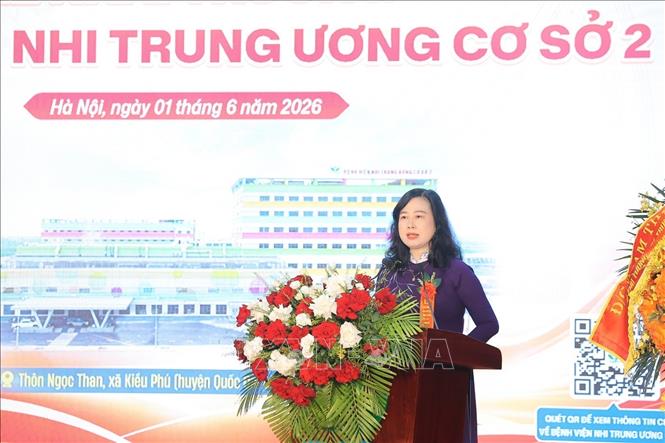 Bộ trưởng Bộ Y tế Đào Hồng Lan phát biểu. Ảnh: Minh Quyết - TTXVN