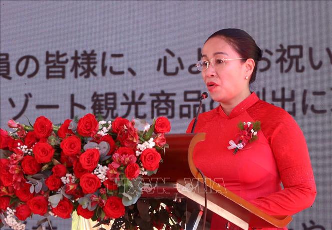 Phó Chủ tịch UBND thành phố Đà Nẵng Nguyễn Thị Anh Thi phát biểu tại chương trình. Ảnh: Trần Lê Lâm - TTXVN 