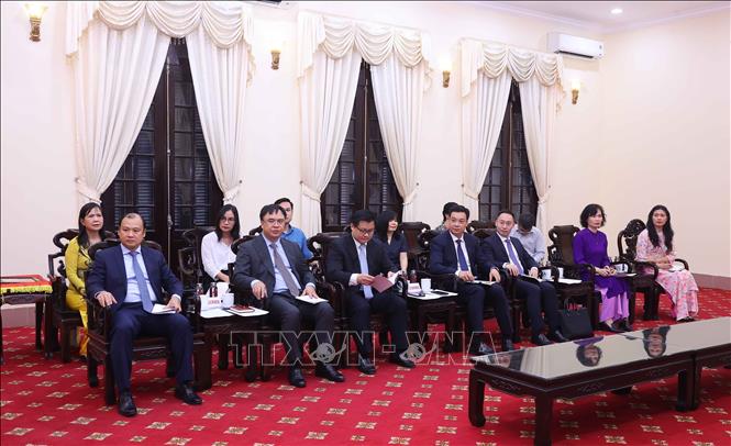 Đoàn đại biểu Học viện Chính trị quốc gia Hồ Chí Minh dự buổi tiếp. Ảnh: Văn Điệp – TTXVN