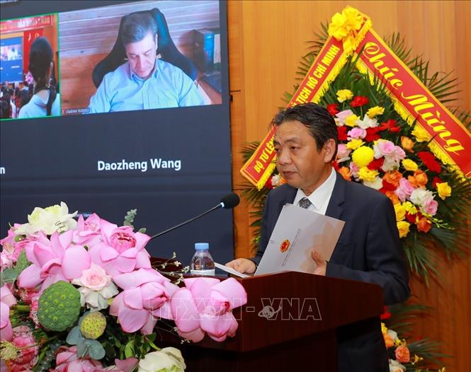 TS Hoàng Đạo Cương, Thứ trưởng Bộ Văn hoá, Thể thao và Du lịch phát biểu. Ảnh: Khánh Hoà - TTXVN
