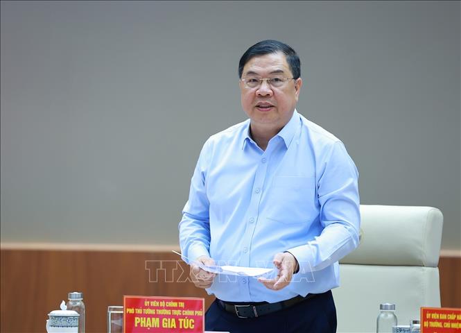 Phó Thủ tướng Thường trực Phạm Gia Túc phát biểu. Ảnh: Dương Giang – TTXVN