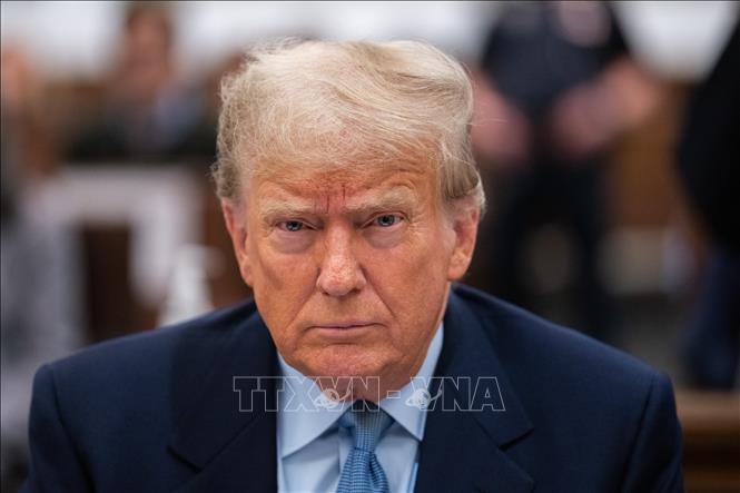 Tổng thống Mỹ Donald Trump tại Tòa án tối cao ở New York. Ảnh: THX/TTXVN