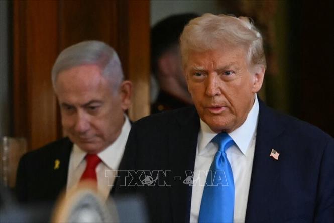 Tổng thống Mỹ Donald Trump (phải) và Thủ tướng Israel Benjamin Netanyahu. Ảnh: IRNA/TTXVN