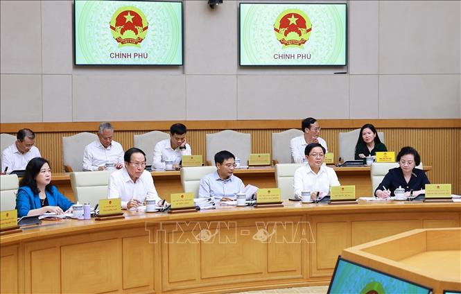 Các Phó Thủ tướng và thành viên Chính phủ tham dự phiên họp Chính phủ thường kỳ tháng 5/2026. Ảnh: Dương Giang-TTXVN