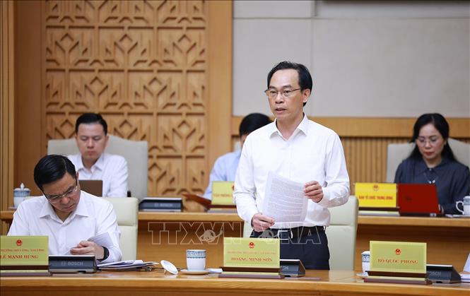 Bộ trưởng Bộ Giáo dục và Đào tạo Hoàng Minh Sơn phát biểu. Ảnh: Dương Giang – TTXVN
