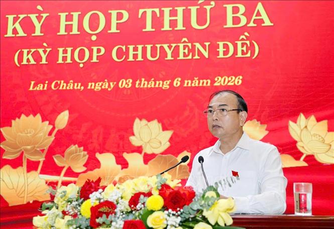 Phó Chủ tịch UBND tỉnh Lai Châu Nguyễn Sỹ Cảnh phát biểu. Ảnh: Quý Trung – TTXVN