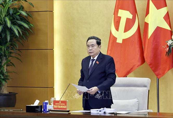 Chủ tịch Quốc hội Trần Thanh Mẫn phát biểu. Ảnh: Doãn Tấn - TTXVN