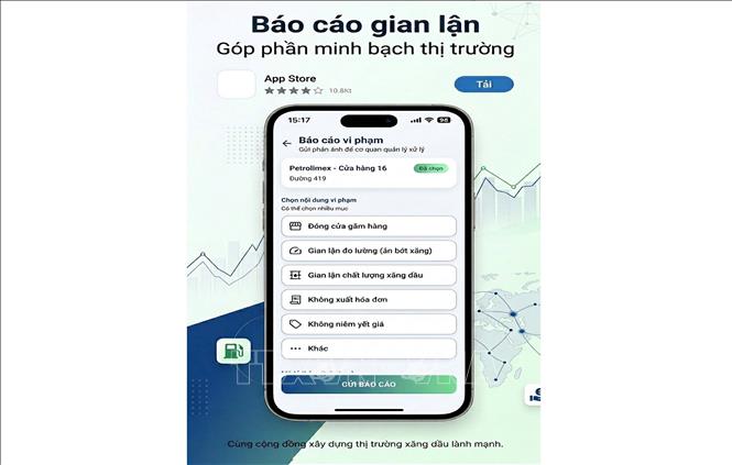 Giao diện của ứng dụng “Quanh tôi”. Ảnh: TTXVN phát