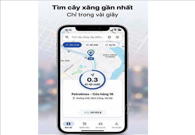 Giao diện của ứng dụng “Quanh tôi”. Ảnh: TTXVN phát