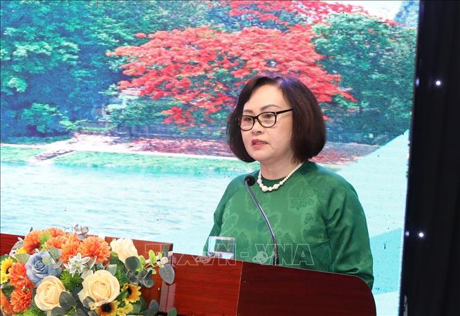 Dr. Vu Thi Minh Huong, Vice Chairwoman of MOWCAP, praises Ninh Binh authorities for actively supporting research and documentation efforts. VNA Photo