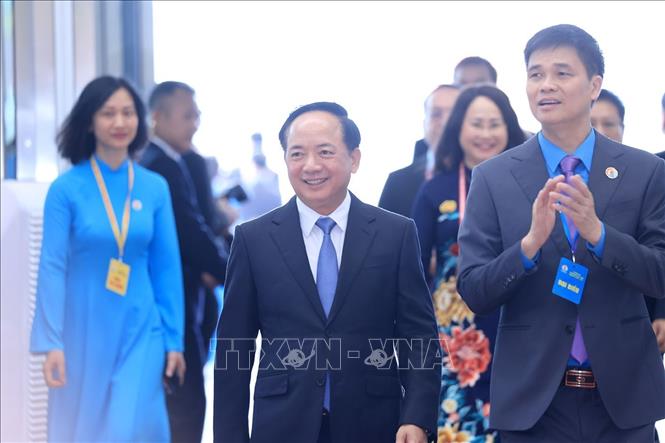 Đồng chí Trịnh Văn Quyết, Ủy viên Bộ Chính trị, Bí thư Trung ương Đảng, Trưởng ban Tuyên giáo và Dân vận Trung ương đến dự Đại hội. Ảnh: Tuấn Anh - TTXVN