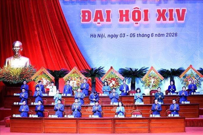 Đoàn Chủ tịch điều hành Đại hội. Ảnh: Tuấn Anh - TTXVN