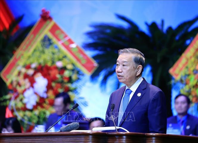 Tổng Bí thư, Chủ tịch nước Tô Lâm phát biểu chỉ đạo Đại hội XIV Công đoàn Việt Nam. Ảnh: Tuấn Anh - TTXVN