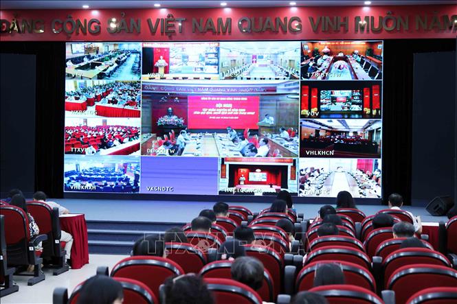 Hội nghị Học tập Chuyên đề năm 2026 Đảng uỷ các cơ quan Đảng Trung ương tại trụ sở Thông tấn xã Việt Nam. Ảnh: An Đăng  - TTXVN