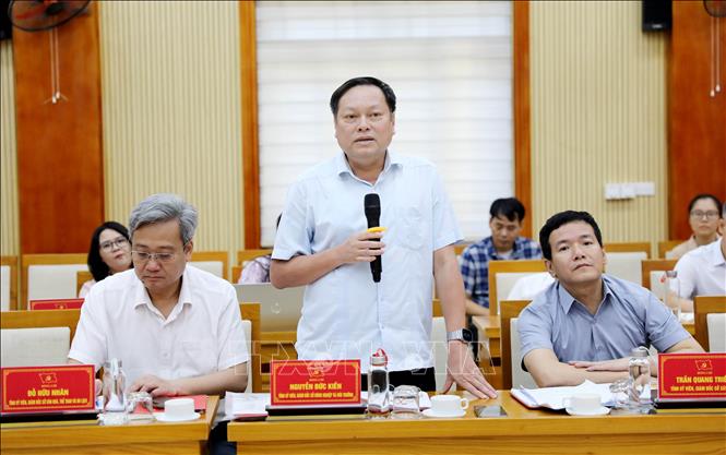 Giám đốc Sở Nông nghiệp và Môi trường Nguyễn Đức Kiền phát biểu tại hội nghị. Ảnh: Thế Duyệt – TTXVN