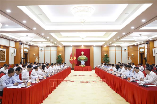 Tổng Bí thư, Chủ tịch nước Tô Lâm chủ trì cuộc làm việc về Đề án đổi mới mô hình phát triển đất nước. Ảnh: Thống Nhất – TTXVN