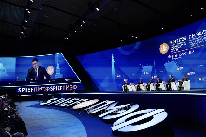 Phiên khai mạc Diễn đàn SPIEF 29. Ảnh: Tâm Hằng - PV TTXVN tại LB Nga