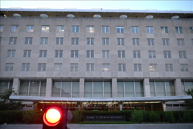 Trụ sở Bộ Ngoại giao Mỹ ở Washington DC., nơi diễn ra cuộc đàm phán giữa đại diện Israel và Liban dưới sự bảo trợ của Mỹ. Ảnh: THX/TTXVN
