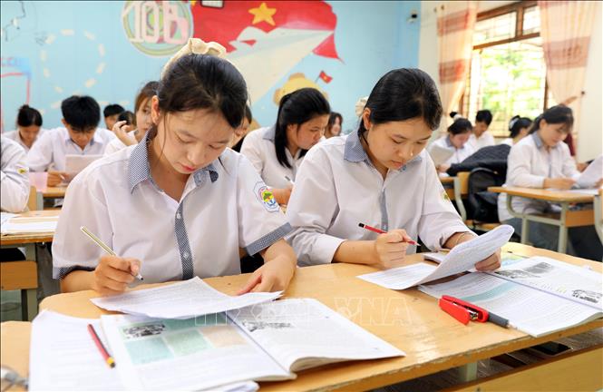 Học sinh các Trường THPT trên địa bàn tỉnh Lạng Sơn đều tự tin, sẵn sàng bước vào kỳ thi. Ảnh: Văn Đạt - TTXVN