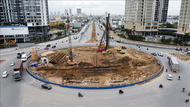 Dự án nút giao khác mức Bùi Viện - Võ Nguyên Giáp. Ảnh: Hoàng Ngọc – TTXVN 