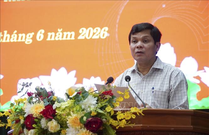 Phó Bí thư Tỉnh ủy, Chủ tịch HĐND tỉnh Quảng Ngãi Nguyễn Đức Tuy phát biểu tại Hội nghị. Ảnh: Dư Toán - TTXVN