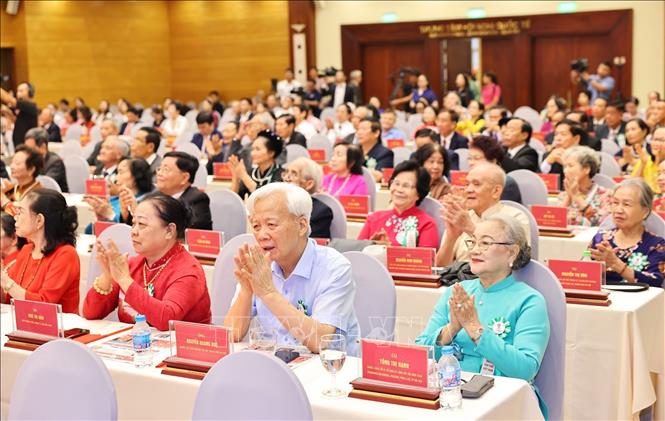 Các đại biểu tham dự Hội nghị biểu dương Người cao tuổi tiêu biểu toàn quốc trong các phong trào thi đua yêu nước giai đoạn 2021 - 2026. Ảnh: Minh Đức – TTXVN