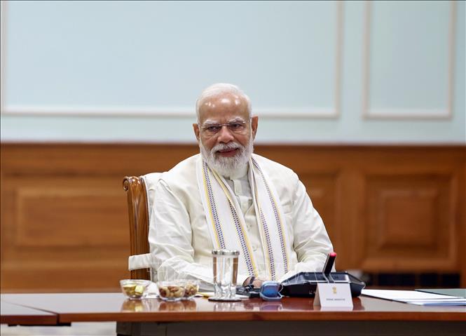 Thủ tướng Ấn Độ Narendra Modi chủ trì cuộc họp của Hội đồng Tư vấn Kinh tế của Thủ tướng tại New Delhi ngày 6/6/2026. Ảnh: ANI/TTXVN