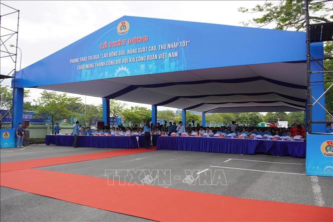 Toàn cảnh lễ phát động Phong trào thi đua “Lao động giỏi, năng suất cao, thu nhập tốt”. Ảnh: Hùng Mạnh - TTXVN.