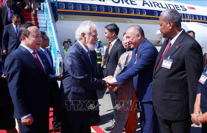 Thủ tướng Timor-Leste Kay Rala Xanana Gusmão đến Hà Nội, bắt đầu thăm chính thức Việt Nam và tham dự Diễn đàn Tương lai ASEAN lần thứ ba. Ảnh: Phạm Kiên - TTXVN