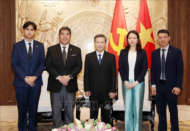 Trưởng Ban Nội chính Trung ương Lê Minh Trí cùng các đại biểu dự buổi tiếp. Ảnh: Phương Hoa - TTXVN