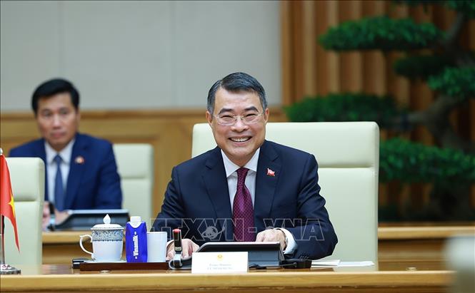 Thủ tướng Lê Minh Hưng phát biểu tại cuộc hội đàm với Thủ tướng Lào Sonexay Siphandone. Ảnh: Dương Giang – TTXVN
